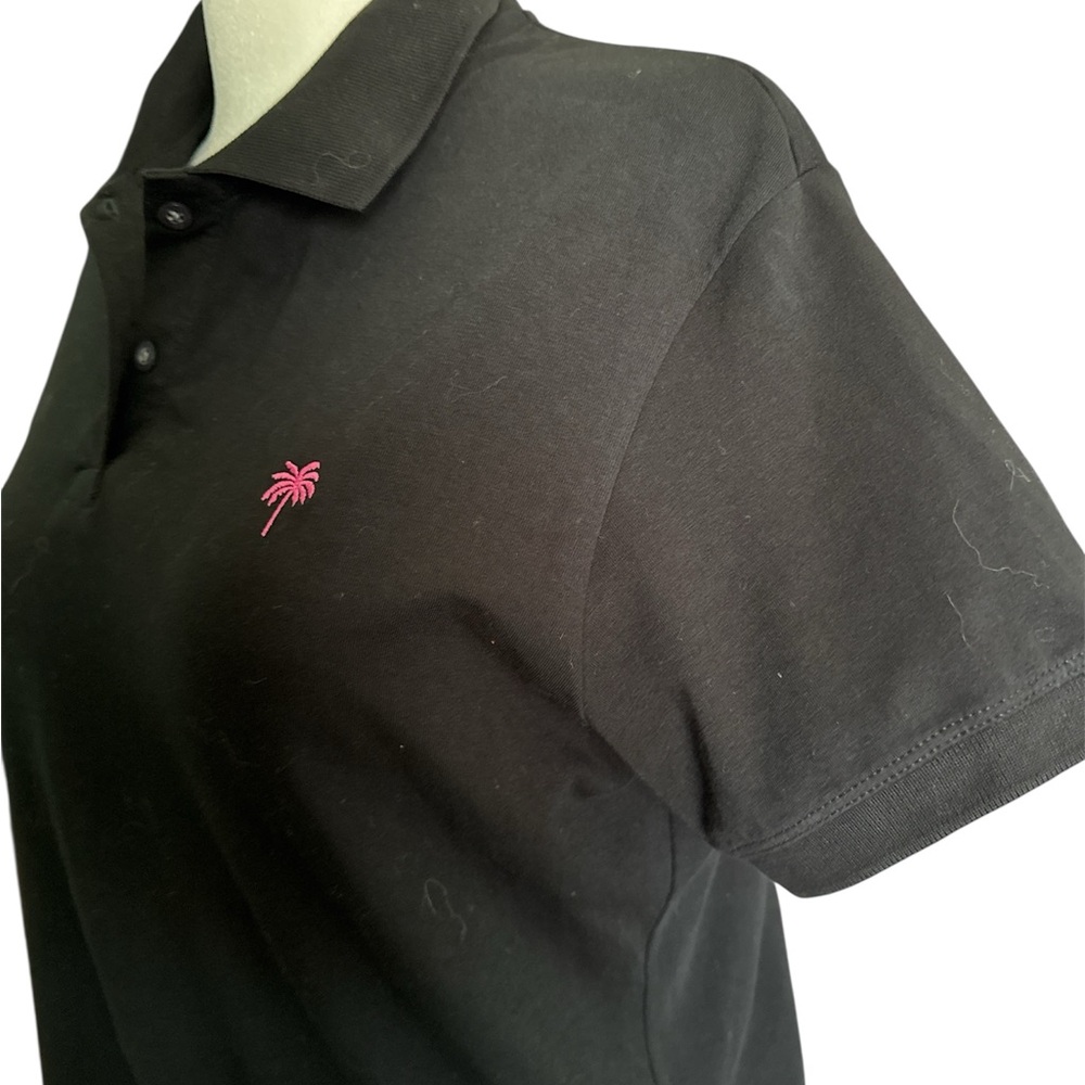 Lilly Pulitzer Black Polo with Hot Pink Logo - Picture 2 of 4
